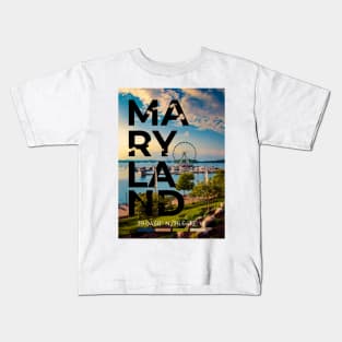 Maryland Travel Poster Kids T-Shirt